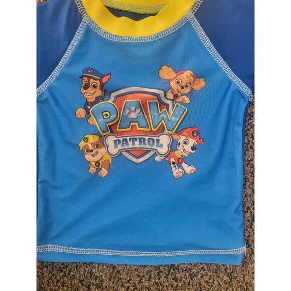 Paw Patrol Toddler Boys Rash Guard Swim Shirt UPF 50+ Sun Protection Size 3/6M B - Picture 3 of 6